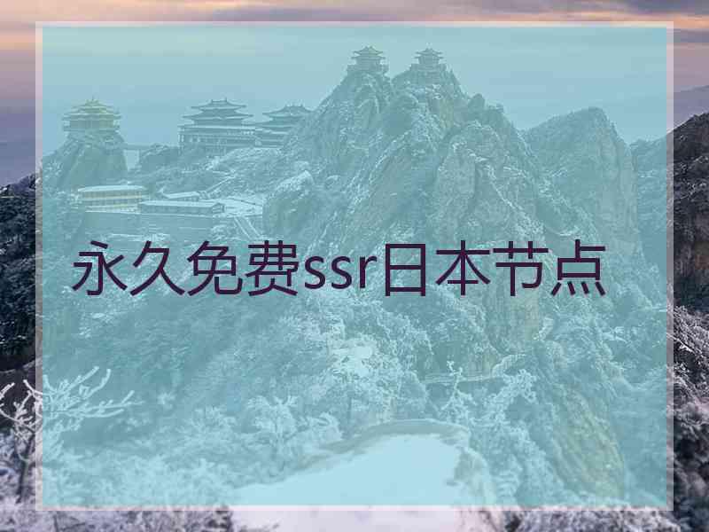 永久免费ssr日本节点