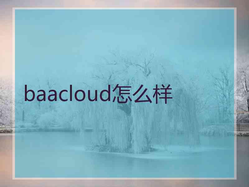baacloud怎么样