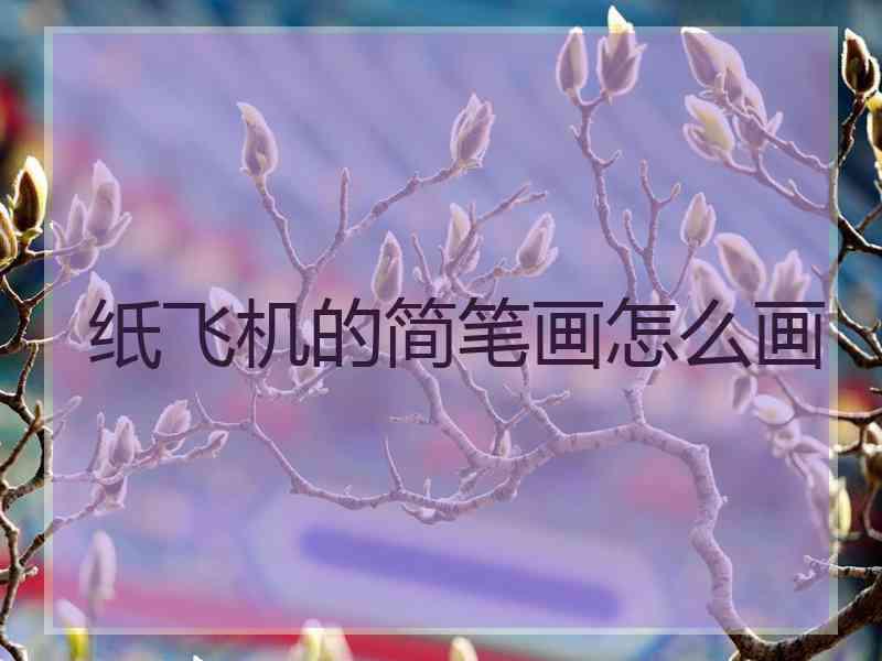 纸飞机的简笔画怎么画