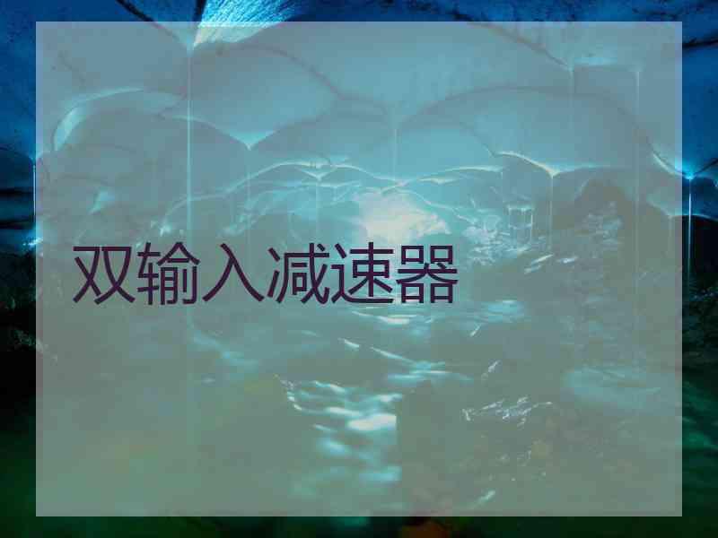 双输入减速器