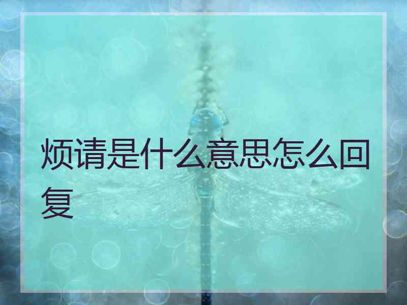 烦请是什么意思怎么回复