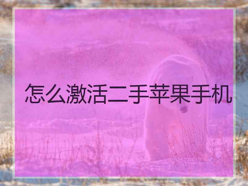 怎么激活二手苹果手机