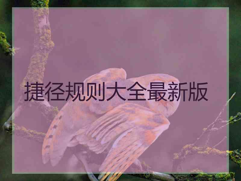 捷径规则大全最新版