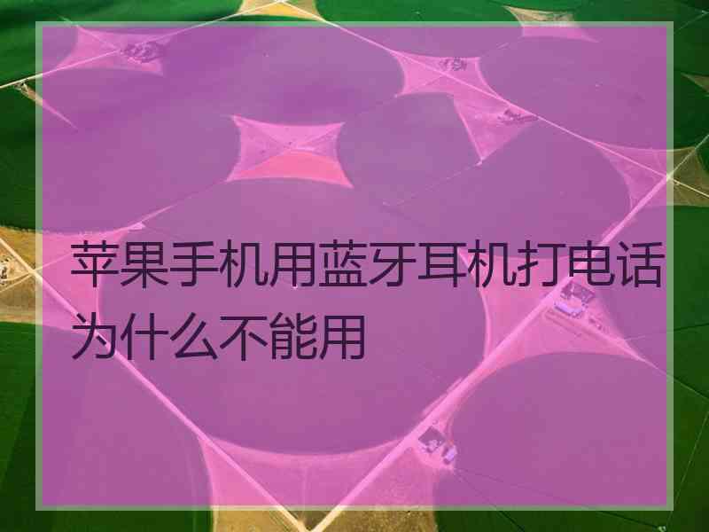 苹果手机用蓝牙耳机打电话为什么不能用