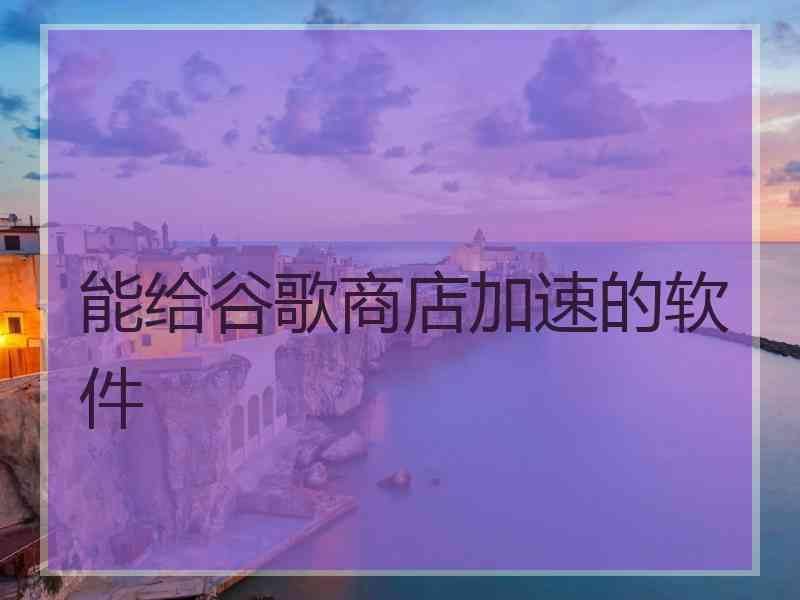 能给谷歌商店加速的软件