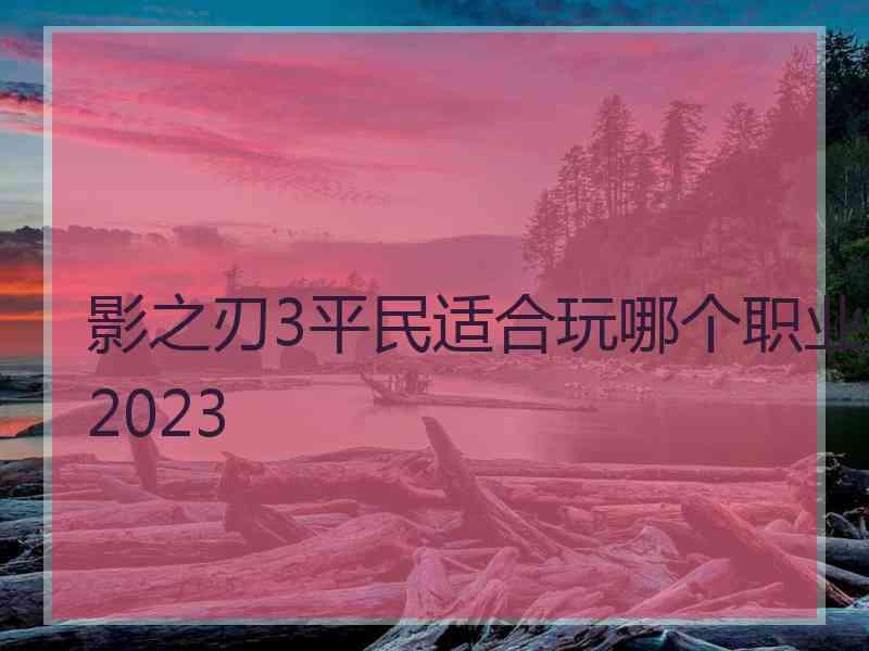 影之刃3平民适合玩哪个职业2023