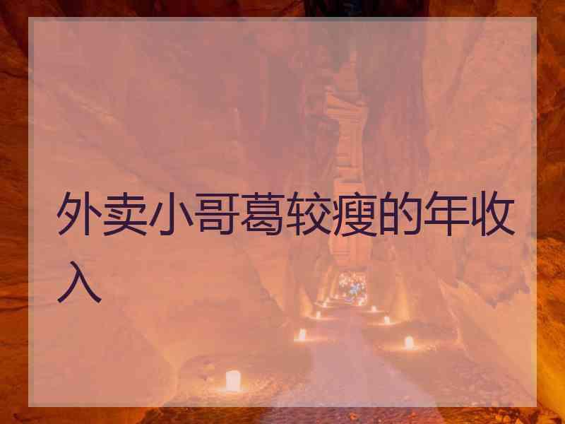 外卖小哥葛较瘦的年收入