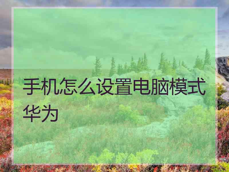 手机怎么设置电脑模式华为