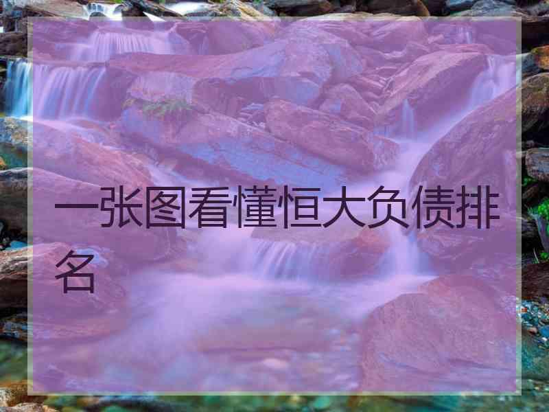 一张图看懂恒大负债排名