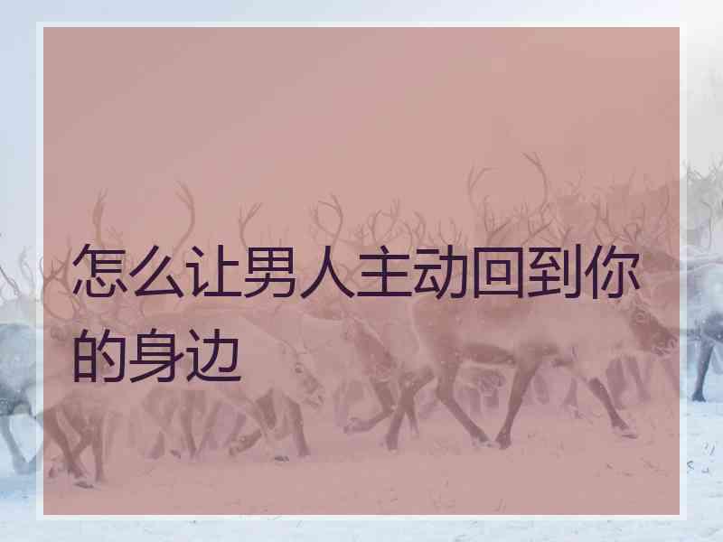怎么让男人主动回到你的身边