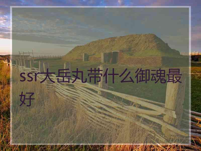 ssr大岳丸带什么御魂最好
