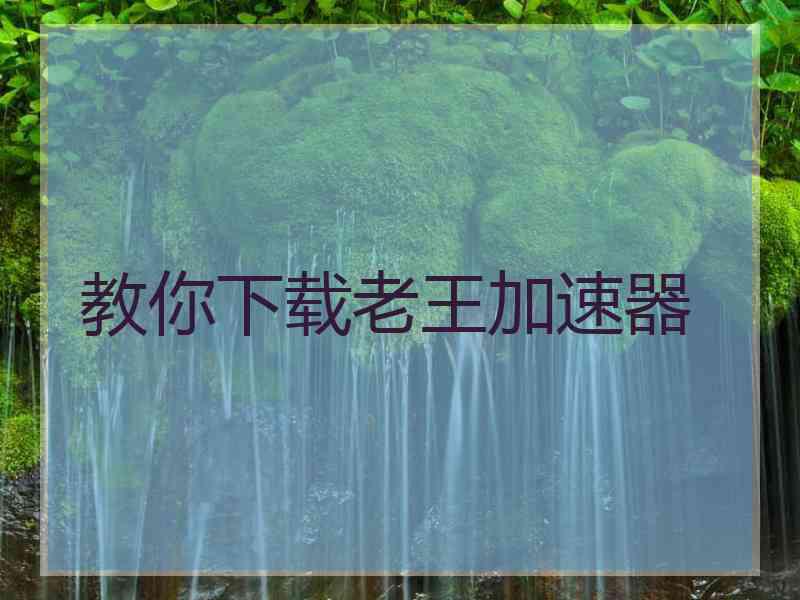 教你下载老王加速器