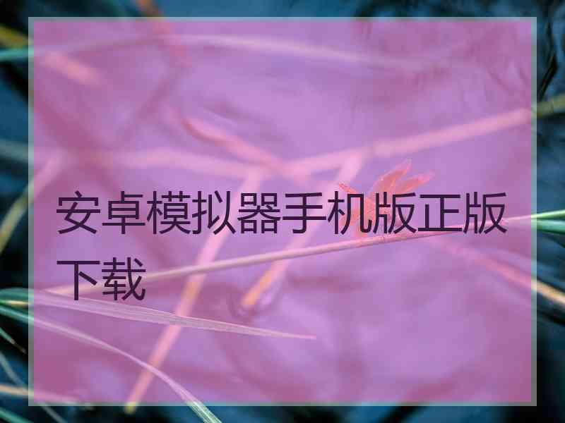 安卓模拟器手机版正版下载
