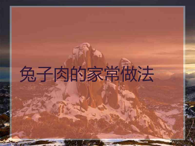 兔子肉的家常做法