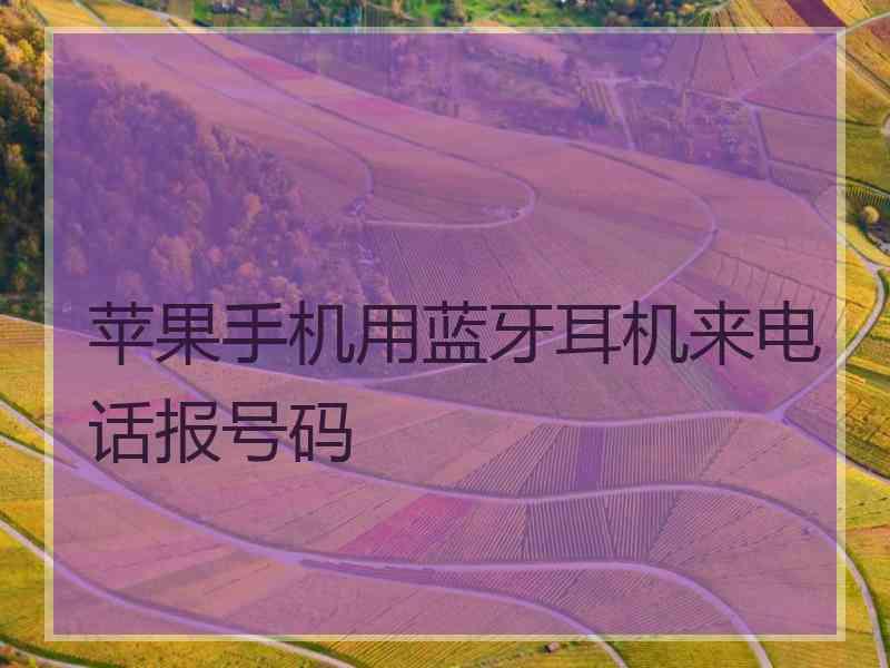 苹果手机用蓝牙耳机来电话报号码