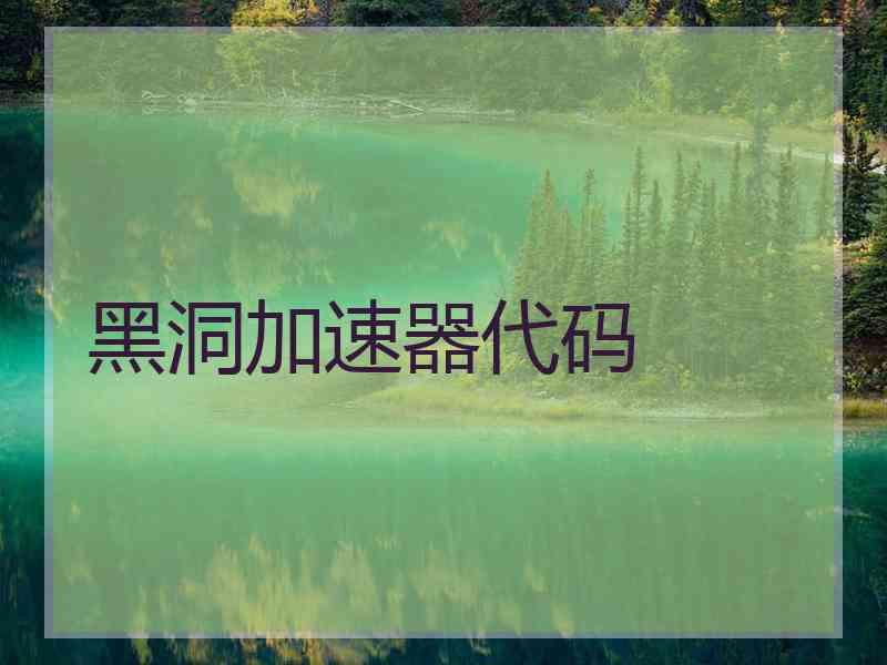 黑洞加速器代码