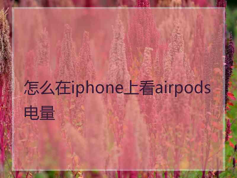 怎么在iphone上看airpods电量