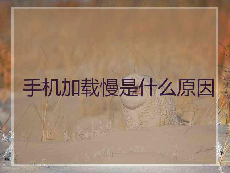 手机加载慢是什么原因