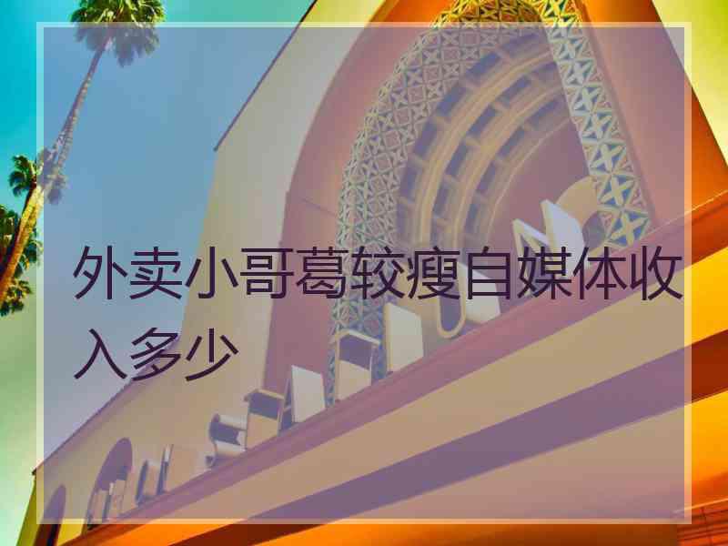 外卖小哥葛较瘦自媒体收入多少