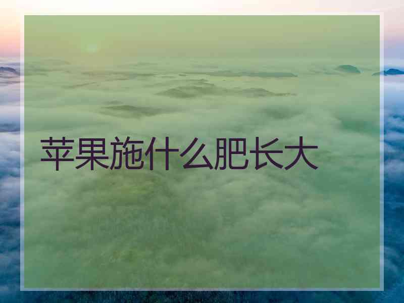 苹果施什么肥长大