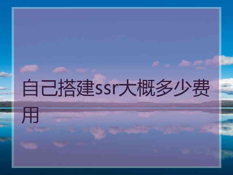 自己搭建ssr大概多少费用