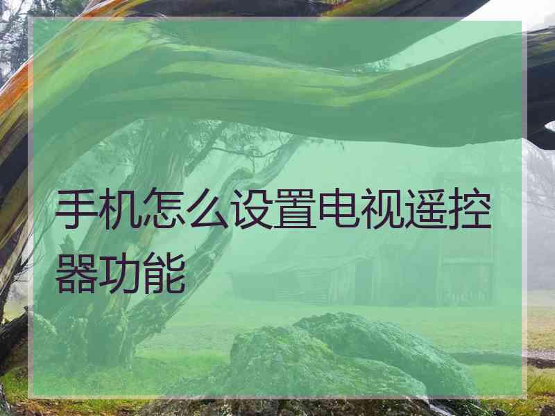 手机怎么设置电视遥控器功能