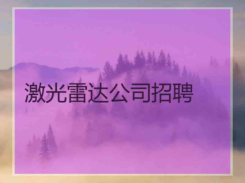 激光雷达公司招聘