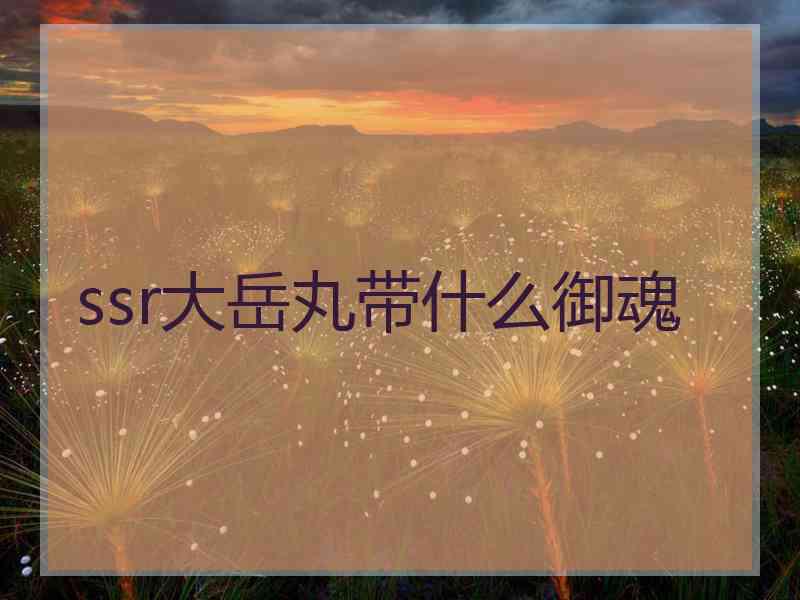 ssr大岳丸带什么御魂