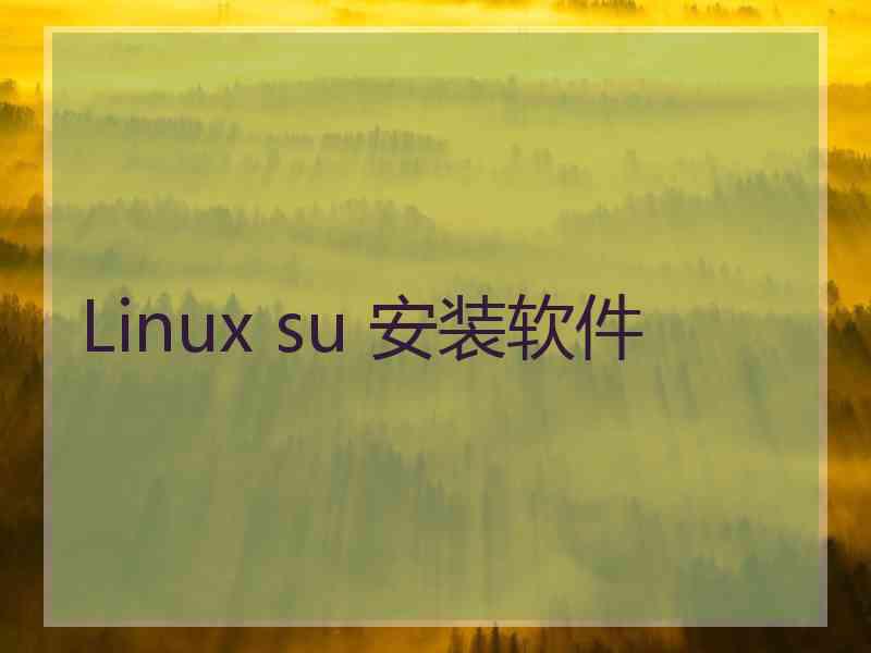 Linux su 安装软件
