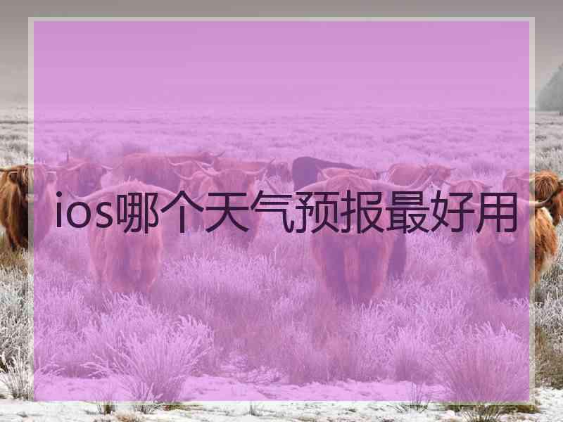 ios哪个天气预报最好用