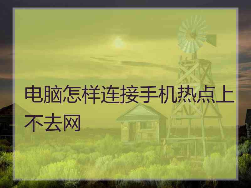 电脑怎样连接手机热点上不去网