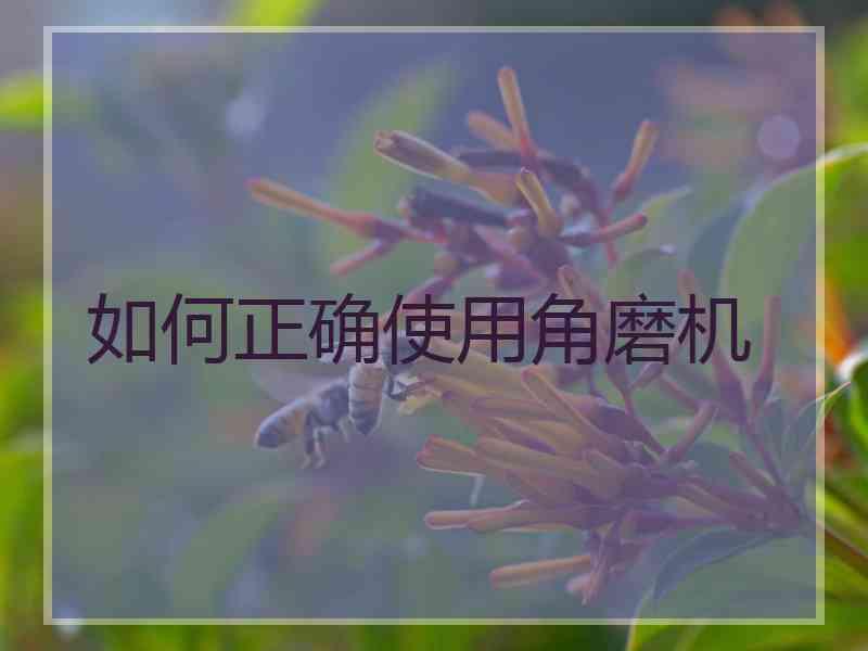 如何正确使用角磨机