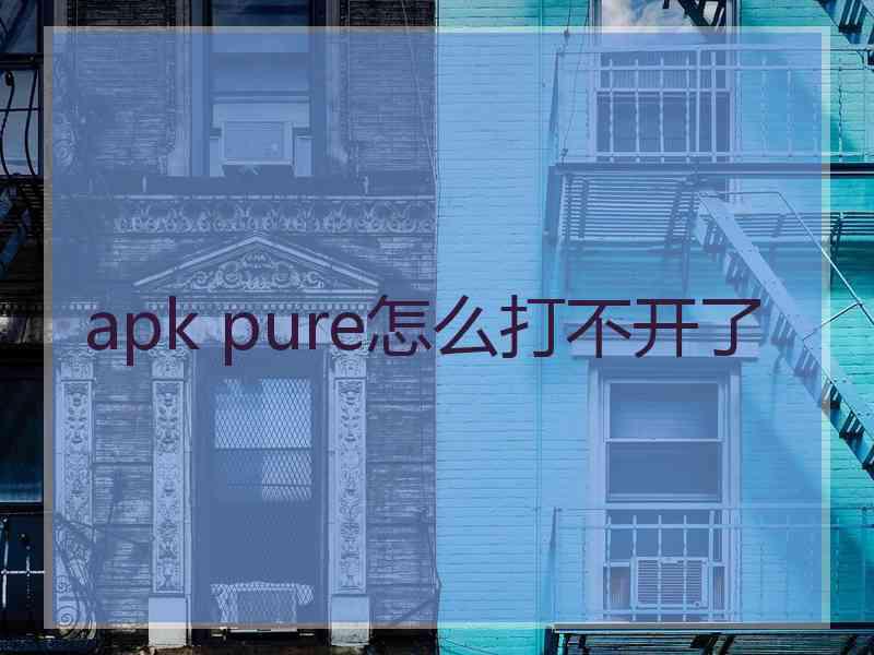 apk pure怎么打不开了