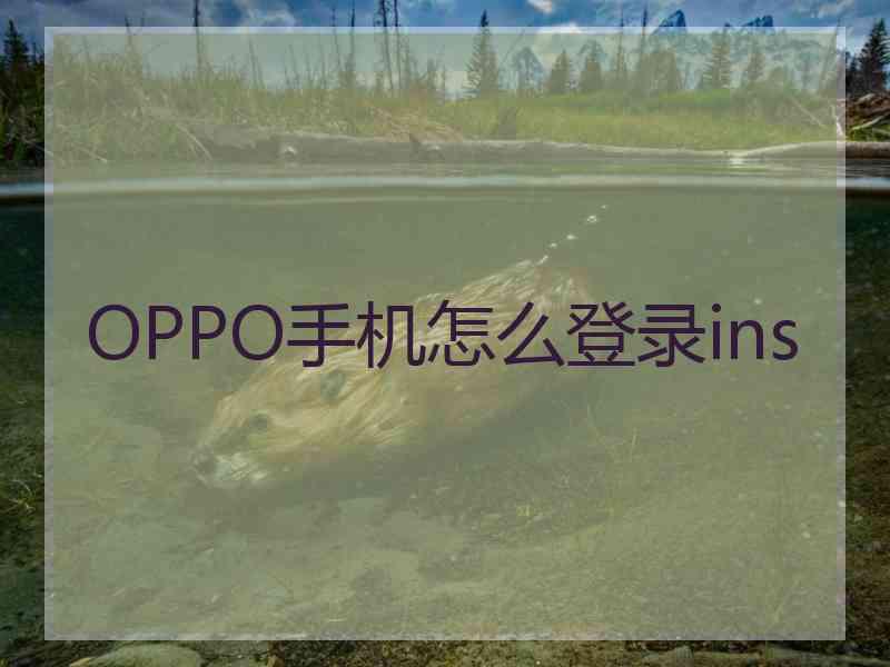 OPPO手机怎么登录ins