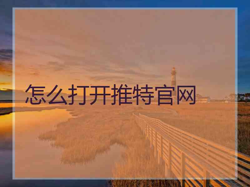 怎么打开推特官网