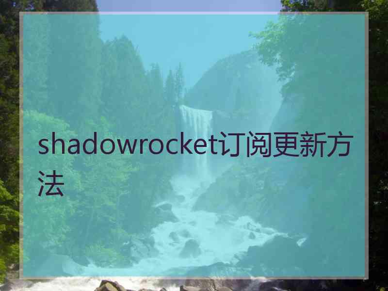 shadowrocket订阅更新方法