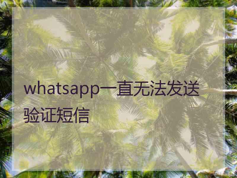 whatsapp一直无法发送验证短信