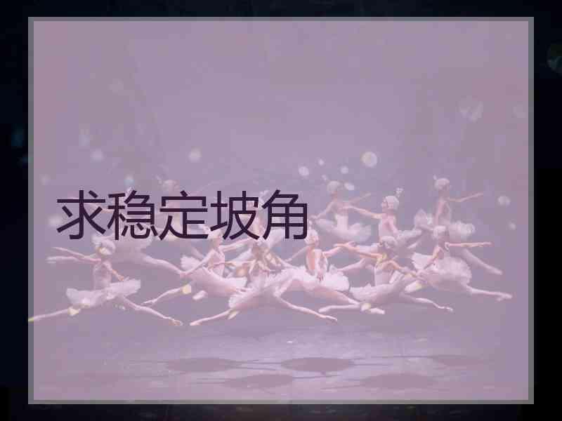 求稳定坡角