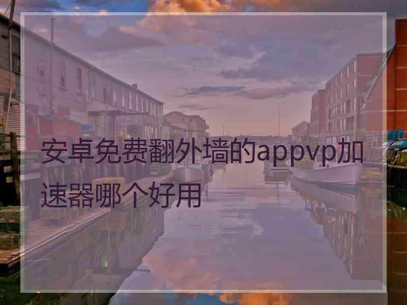 安卓免费翻外墙的appvp加速器哪个好用