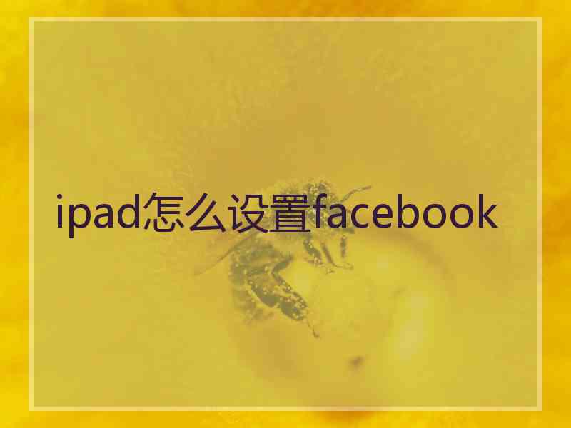 ipad怎么设置facebook