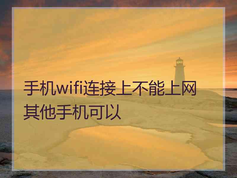 手机wifi连接上不能上网其他手机可以