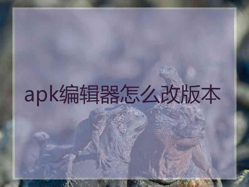 apk编辑器怎么改版本