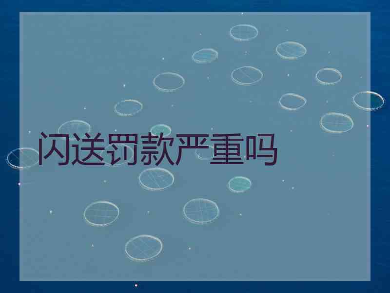 闪送罚款严重吗