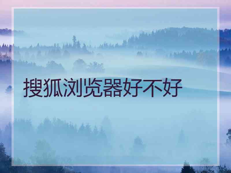 搜狐浏览器好不好