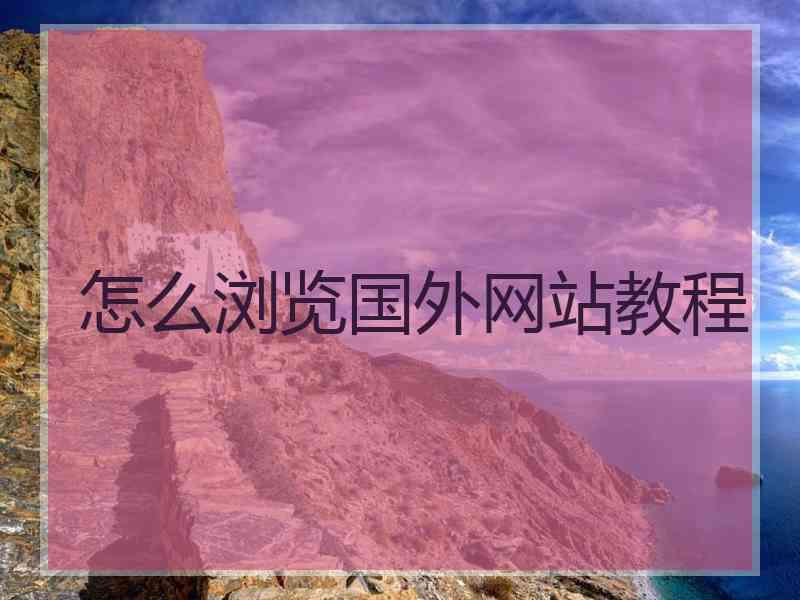 怎么浏览国外网站教程
