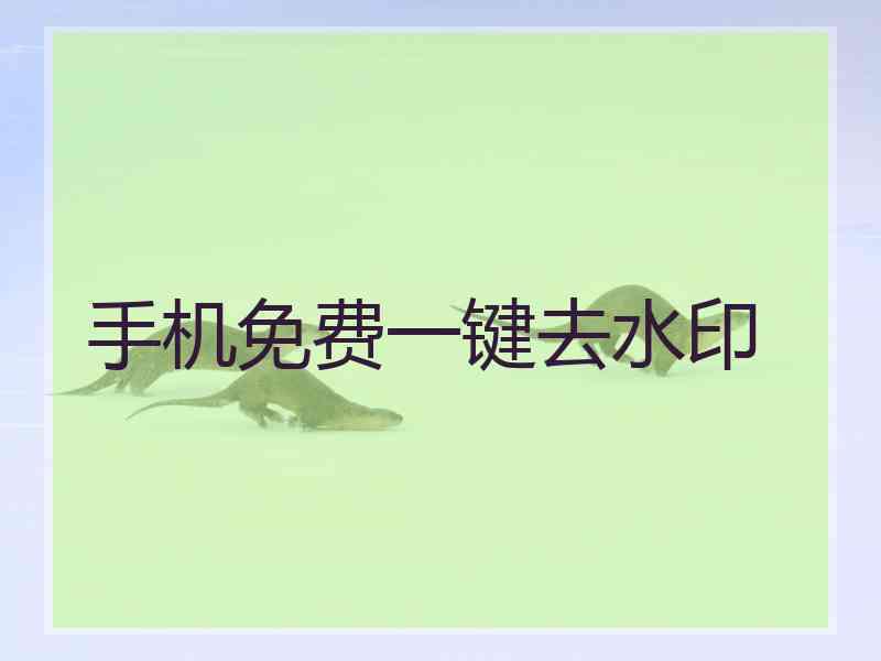 手机免费一键去水印