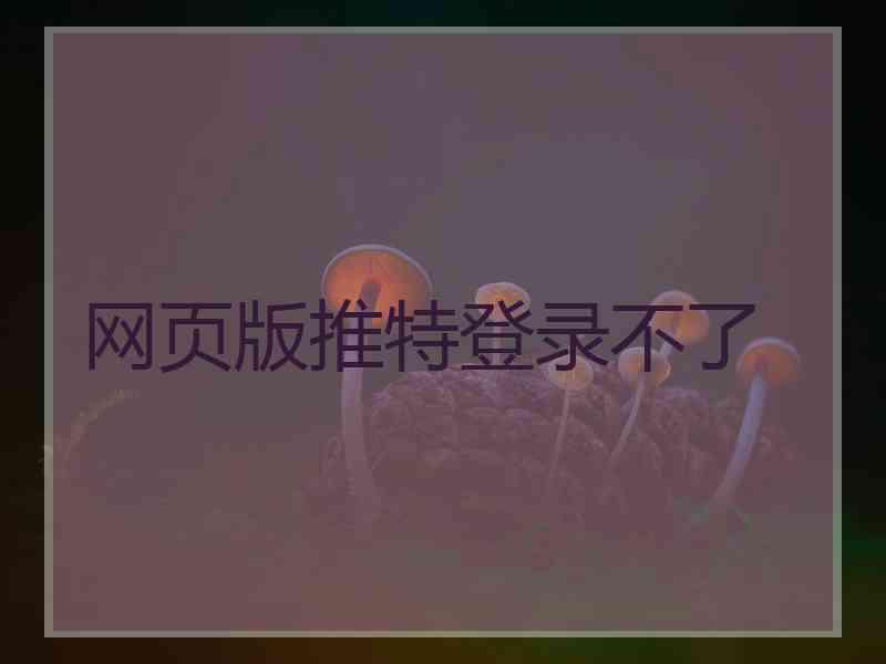 网页版推特登录不了