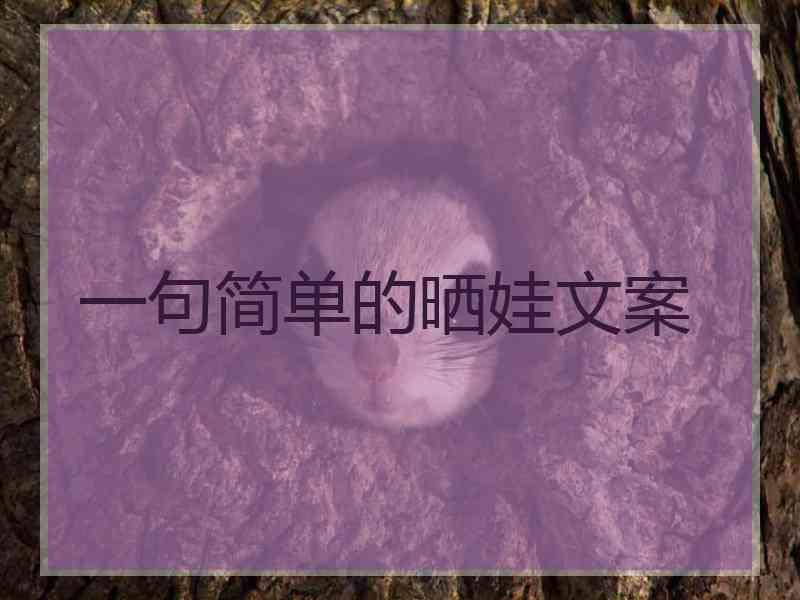 一句简单的晒娃文案