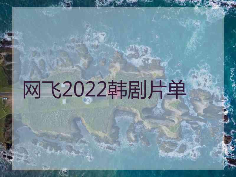 网飞2022韩剧片单