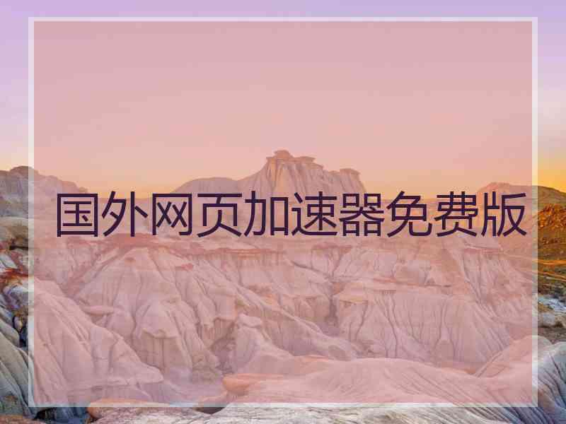 国外网页加速器免费版